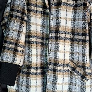 Bomber Jacket - Black, White, Brown